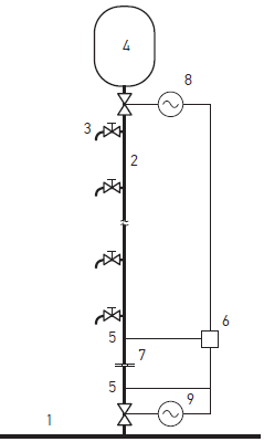 Схема системы ГВС без циркуляционных трубопроводов и насоса