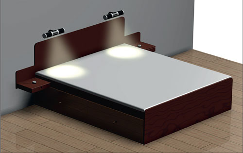 Устройство персональной вентиляции с функцией освещения в спальной комнате