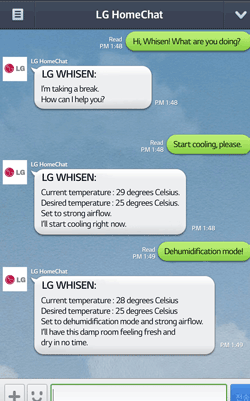 LG представляет умный бытовой кондиционер с сервисом HOMECHAT
