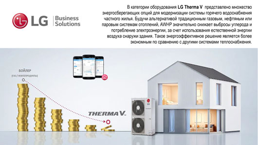 Тепловой насос «воздух – вода» в специализированной системе therma V от LG