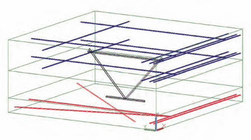 Геометрическая трехмерная модель гибких металлических связей несущей панели 111М строительной системы