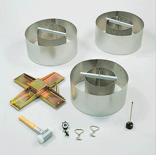 Двухкольцевой инфильтрометр для замера
фильтрующей способности грунта по ГОСТ 23278