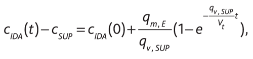 Эффективность вентиляции  E<sub>v</sub> вычисляется по формуле