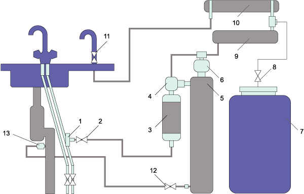 Технологическая схема мембранной установки блочно-модульного типа для водоснабжения малых объектов питьевой водой